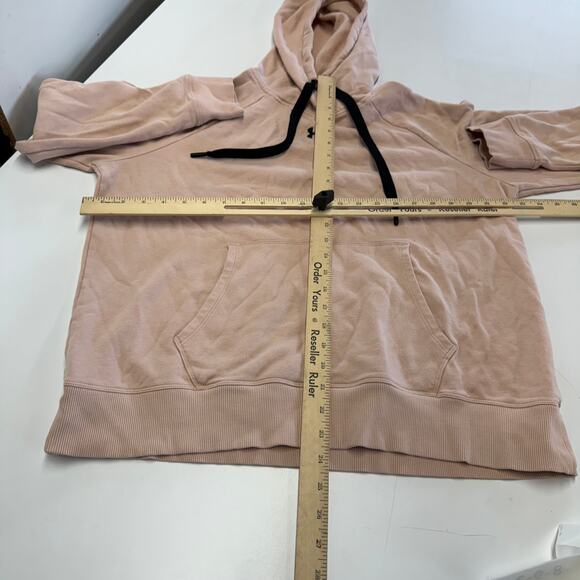 Under Armour Hoodie‎ Womens Large Pink Loose Knit Rival Fleece Sweater - Picture 8 of 10